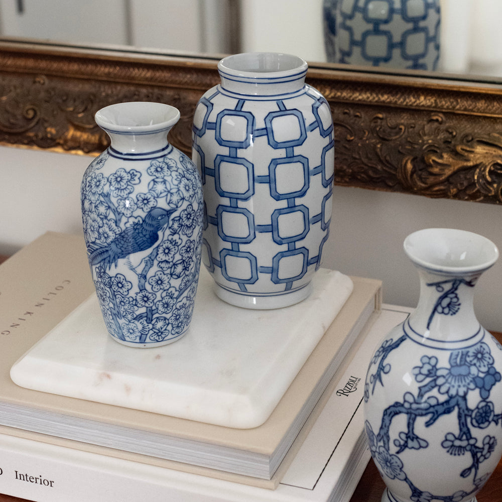 Blue and White Bud Vase Set