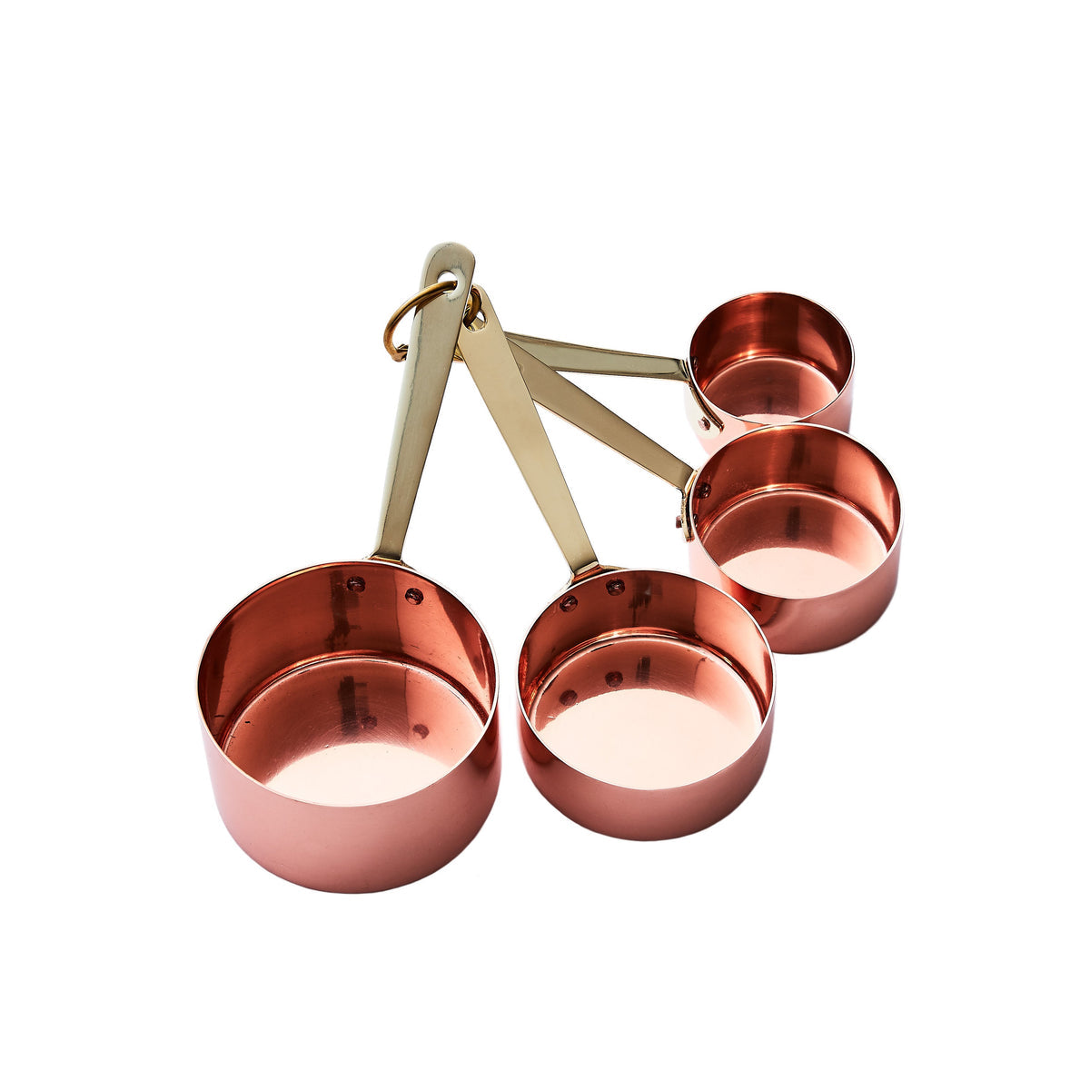 Coppermill Kitchen | Vintage Inspired Measuring Cups | Authentic Copper &  Brass | Hand-Engraved Cross & Bow Pattern | Set of 4