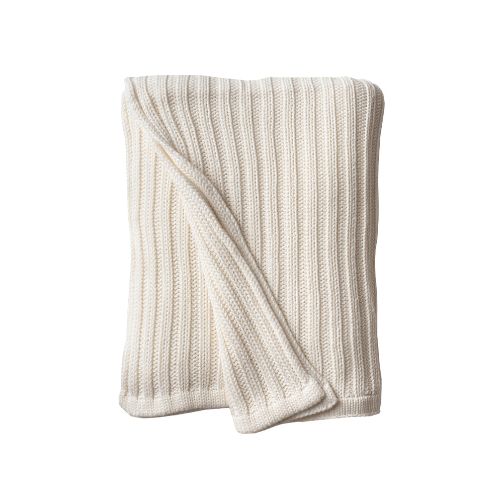 Ribbed Knit Cotton Throw