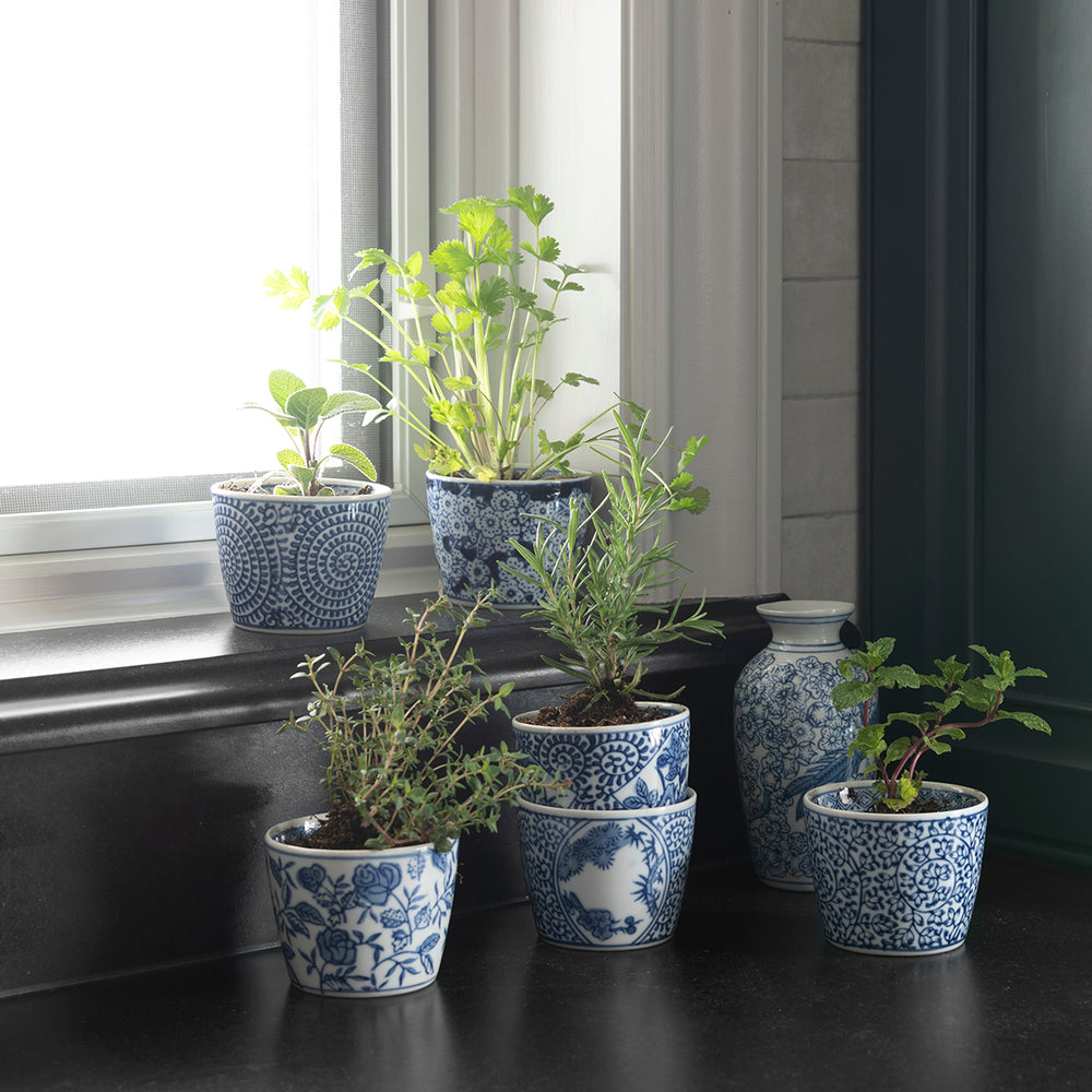 Blue & White Mini Pot Set