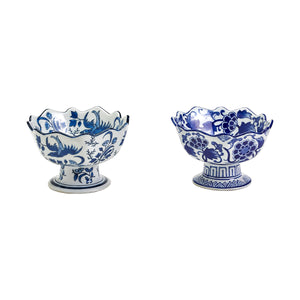 Scalloped Pedestal Bowl Pair