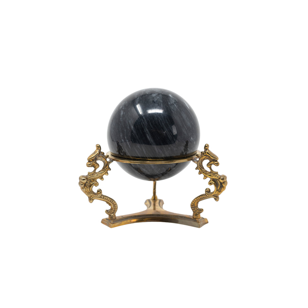 Vintage Marble Sphere with Stand