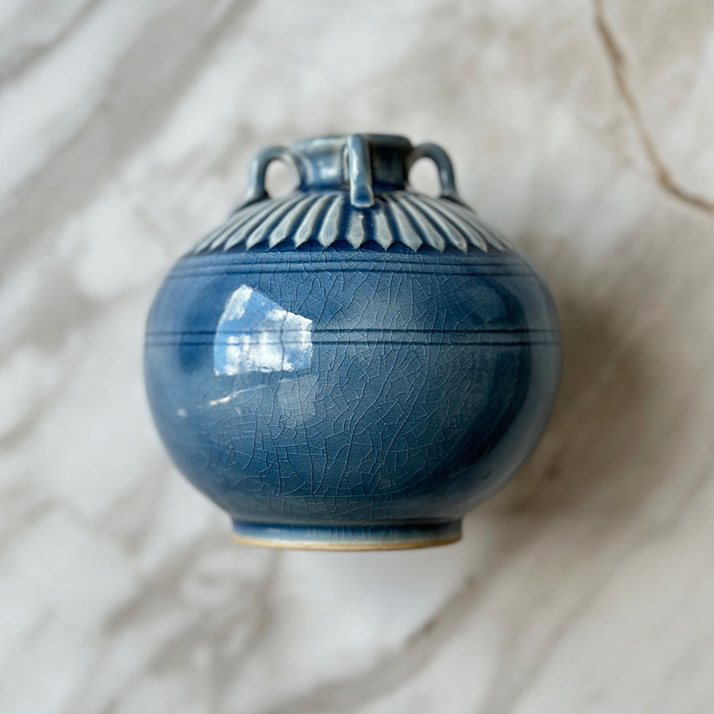 Handmade Large Blue Bud Vase