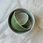 Handmade Green Nesting Bowls