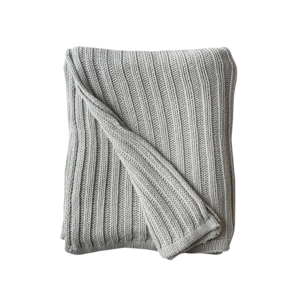 Ribbed Knit Cotton Throw