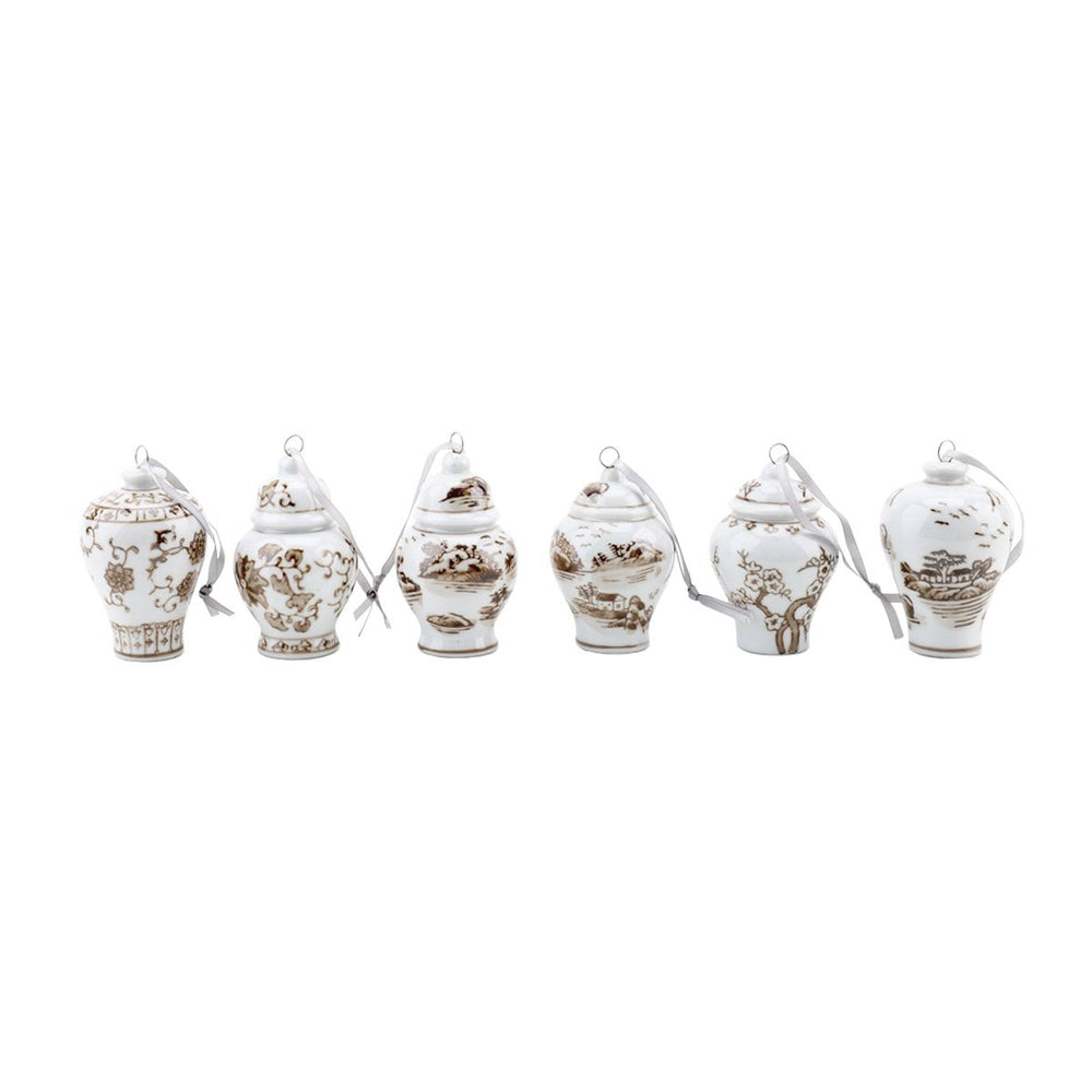 
                
                    Load image into Gallery viewer, Taupe Ginger Jar Ornament Set
                
            